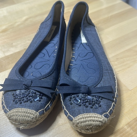 Vera Wang Denim Embellished Flats - Picture 4 of 6